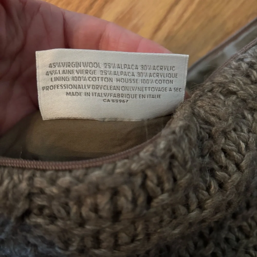 Restoration Hardware Grey Cable Knit Wool & Alpaca Pillow Cover